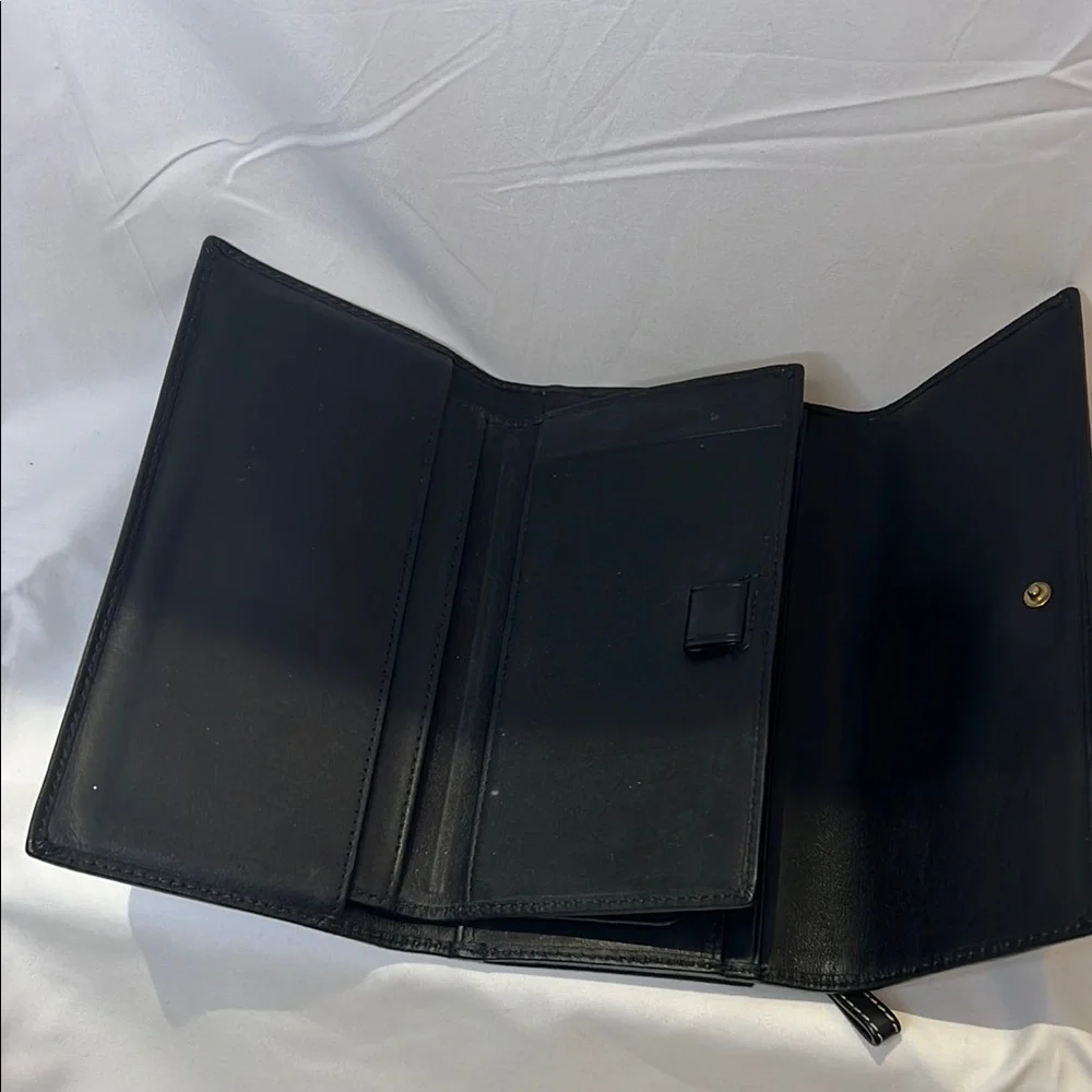 Coach Brown and Black Tri-Fold Wallet